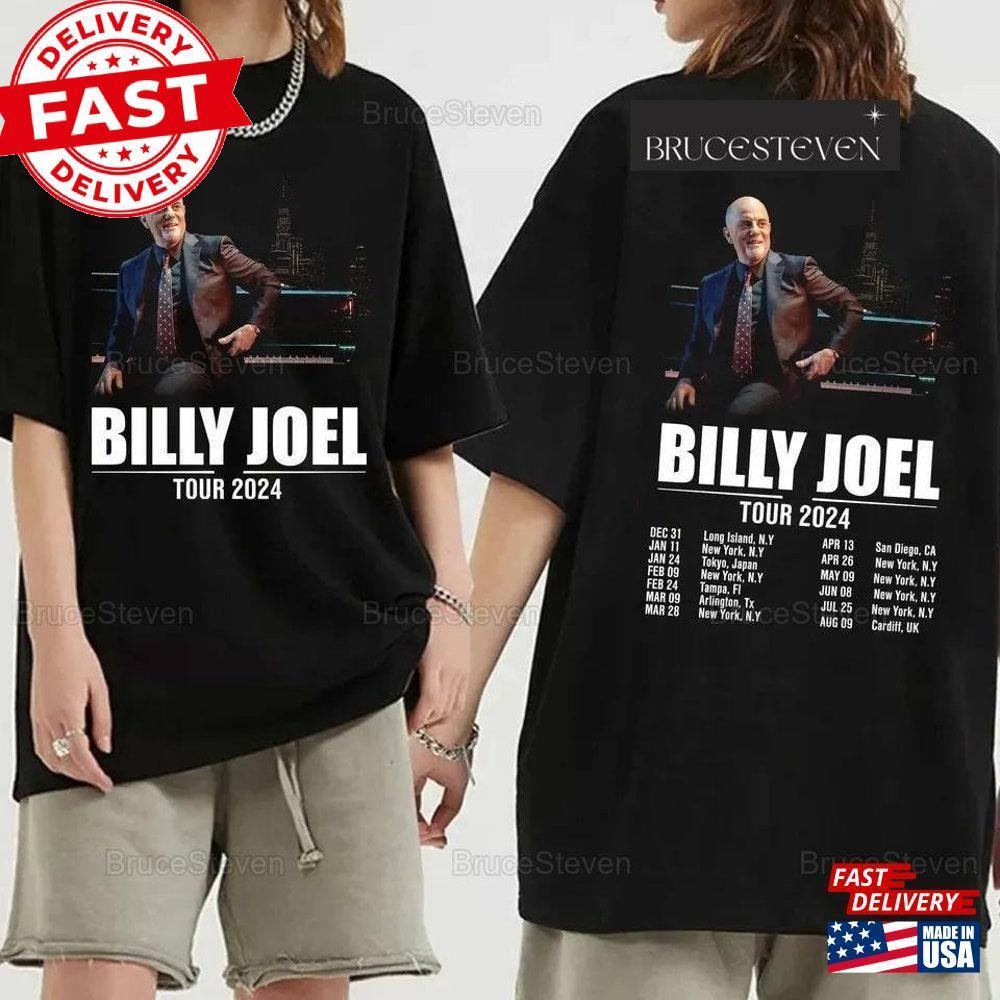 Billy Joel World Tour Shirt Concert Music 2 Sided